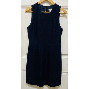 J.Crew Navy Blue Lace Sleeveless Sheath Dress Party Cocktail Size‎ 6